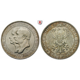 Deutsches Kaiserreich, Preussen, Wilhelm II., 3 Mark 1911, Universität Breslau, A, ss-vz/vz, J. 108