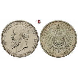 Deutsches Kaiserreich, Schaumburg-Lippe, Georg, 3 Mark 1911, Auf den Tod, A, vz/vz-st, J. 166