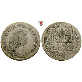 Brandenburg-Preussen, Kurfürstentum Brandenburg, Friedrich Wilhelm, 1/3 Taler 1671, f.ss