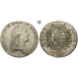 Sachsen, Albertinische Linie, Friedrich August III., Konventionstaler 1789, ss-vz