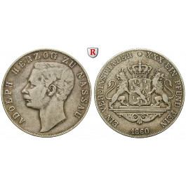 Nassau, Herzogtum Nassau, Adolph, Vereinstaler 1860, ss