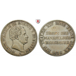 Brandenburg-Preussen, Königreich Preussen, Friedrich Wilhelm III., Ausbeutetaler 1838, ss+