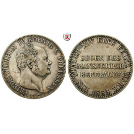 Brandenburg-Preussen, Königreich Preussen, Friedrich Wilhelm IV., Ausbeutetaler 1853, ss+