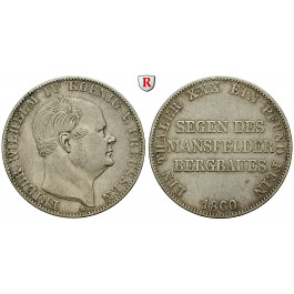 Brandenburg-Preussen, Königreich Preussen, Friedrich Wilhelm IV., Ausbeutetaler 1860, ss