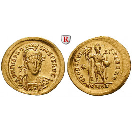 Römische Kaiserzeit, Theodosius II., Solidus 424-425, vz
