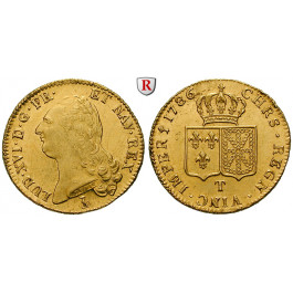 Frankreich, Louis XVI., Doppelter Louis d´or au buste nue 1786, 14,03 g fein, f.vz/vz+