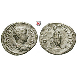 Römische Kaiserzeit, Geta, Caesar, Denar 205, f.vz