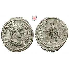 Römische Kaiserzeit, Geta, Caesar, Denar 208, ss-vz