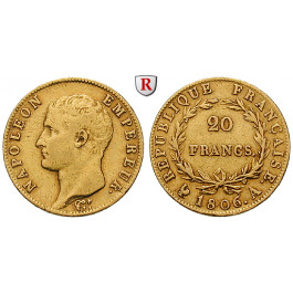Frankreich, Napoleon I. (Kaiser), 20 Francs 1806, 5,76 g fein, ss