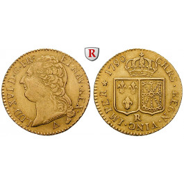 Frankreich, Louis XVI., Louis d´or au buste nue 1790, 6,97 g fein, ss+