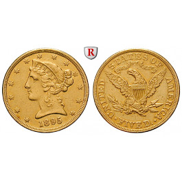 USA, 5 Dollars 1895, 7,43 g fein, ss-vz