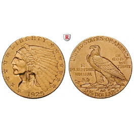 USA, 2 1/2 Dollars 1925, 3,75 g fein, vz