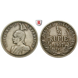 Nebengebiete, Deutsch-Ostafrika, 1/2 Rupie 1907, J, ss, J. 721