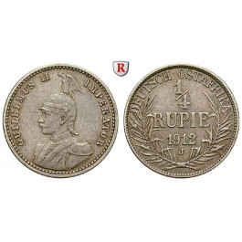 Nebengebiete, Deutsch-Ostafrika, 1/4 Rupie 1912, J, ss+, J. 720