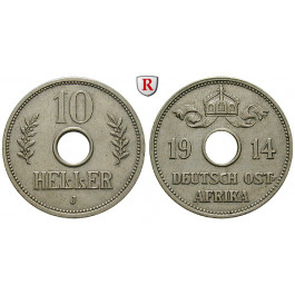 Nebengebiete, Deutsch-Ostafrika, 10 Heller 1914, J, vz, J. 719