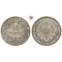 Deutsches Kaiserreich, 50 Pfennig 1896, A, ss, J. 15