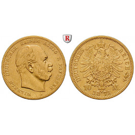 Deutsches Kaiserreich, Preussen, Wilhelm I., 10 Mark 1873, A, ss+, J. 242