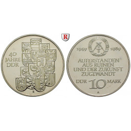 DDR, 10 Mark 1989, 40 Jahre DDR, PP, J. 1630
