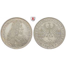 Bundesrepublik Deutschland, 5 DM 1955, Markgraf von Baden, G, vz, J. 390