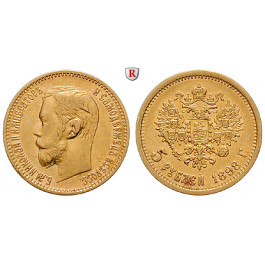 Russland, Nikolaus II., 5 Rubel 1898, 3,87 g fein, ss/ss-vz