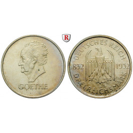 Weimarer Republik, 3 Reichsmark 1932, Goethe, D, f.vz/vz+, J. 350