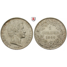 Bayern, Königreich, Ludwig I., Gulden 1844, ss-vz