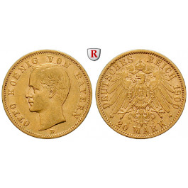 Deutsches Kaiserreich, Bayern, Otto, 20 Mark 1900, D, ss/ss-vz, J. 200