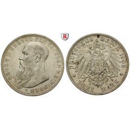 Deutsches Kaiserreich, Sachsen-Meiningen, Georg II., 3 Mark 1908, D, ss-vz, J. 152