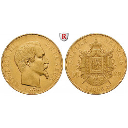 Frankreich, Napoleon III., 50 Francs 1856, 14,52 g fein, ss-vz