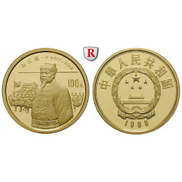 China, Volksrepublik, 100 Yuan 1988, 10,37 g fein, PP