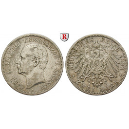 Deutsches Kaiserreich, Sachsen-Weimar-Eisenach, Carl Alexander, 2 Mark 1898, Zum 80. Geburtstag, A, ss, J. 156