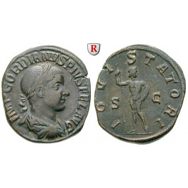 Römische Kaiserzeit, Gordianus III., Sesterz 241-243, ss+