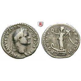 Römische Kaiserzeit, Vespasianus, Denar 75, ss+