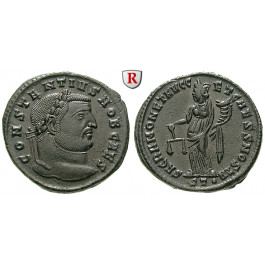 Römische Kaiserzeit, Constantius I., Caesar, Follis 300-303, vz+
