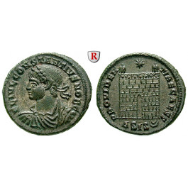 Römische Kaiserzeit, Constantius II., Caesar, Follis 328-329, vz+
