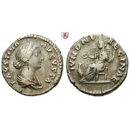 Römische Kaiserzeit, Faustina II., Frau des Marcus Aurelius, Denar 161-175, ss+