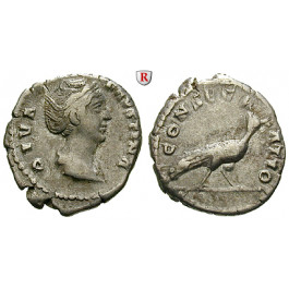 Römische Kaiserzeit, Faustina I., Frau des Antoninus Pius, Denar nach 141, ss+