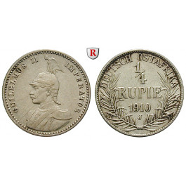 Nebengebiete, Deutsch-Ostafrika, 1/4 Rupie 1910, J, ss+, J. 720