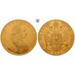 Österreich, Kaiserreich, Franz Joseph I., 4 Dukaten 1911, 13,76 g fein, ss/ss+