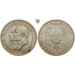 Deutsches Kaiserreich, Preussen, Wilhelm II., 3 Mark 1911, Universität Breslau, A, vz+, J. 108