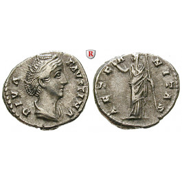 Römische Kaiserzeit, Faustina I., Frau des Antoninus Pius, Denar nach 141, ss+