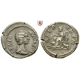 Römische Kaiserzeit, Julia Domna, Frau des Septimius Severus, Denar 198, ss+