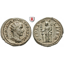 Römische Kaiserzeit, Philippus I., Antoninian 247-249, vz-st/vz