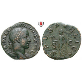 Römische Kaiserzeit, Severus Alexander, Sesterz 222-235, ss+/f.ss