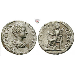 Römische Kaiserzeit, Geta, Caesar, Denar 200-202, ss-vz