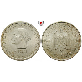 Weimarer Republik, 3 Reichsmark 1931, vom Stein, A, ss-vz/vz, J. 348