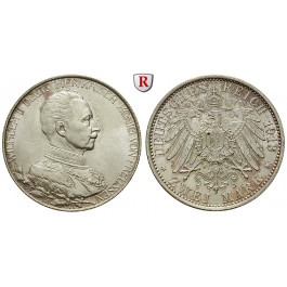 Deutsches Kaiserreich, Preussen, Wilhelm II., 2 Mark 1913, Regierungsjubiläum, A, vz/vz-st, J. 111