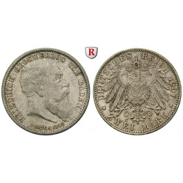 Deutsches Kaiserreich, Baden, Friedrich I., 2 Mark 1907, Auf den Tod, G, vz, J. 36