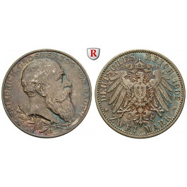 Deutsches Kaiserreich, Baden, Friedrich I., 2 Mark 1902, Regierungsjubiläum, G, vz, J. 30