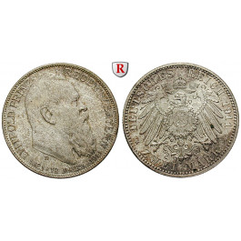 Deutsches Kaiserreich, Bayern, Luitpold, Prinzregent, 2 Mark 1911, 90. Geburtstag, D, vz-st/vz, J. 48